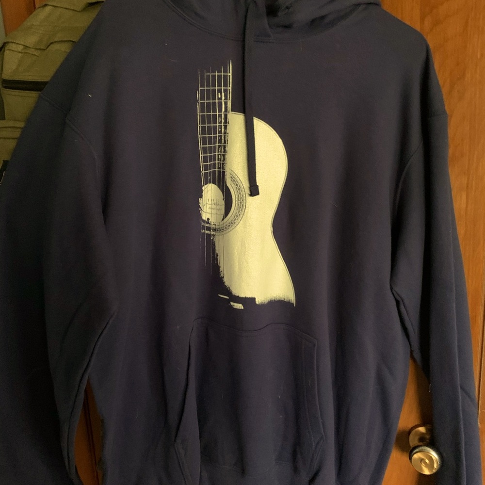 Music acoustic guitar XL pullover hoodie